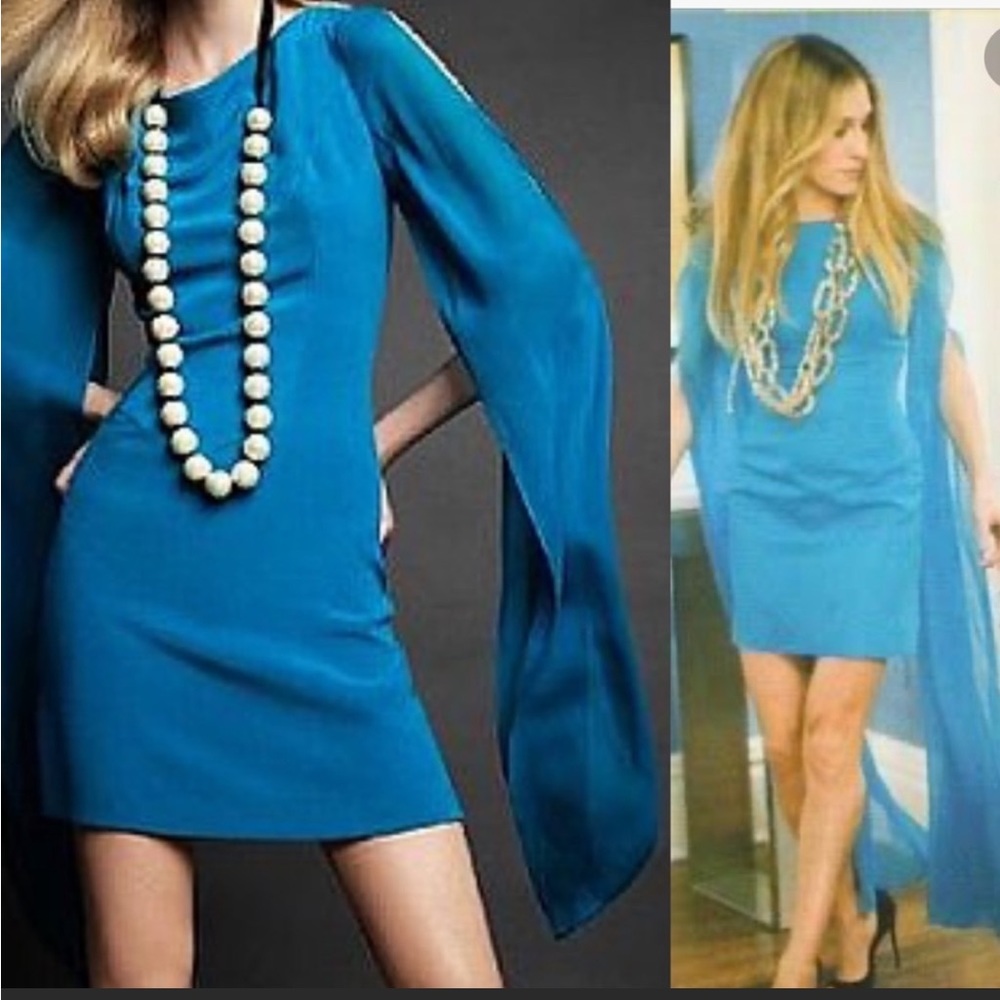 Patricia Field blue silk dress from Sex and the City size 16